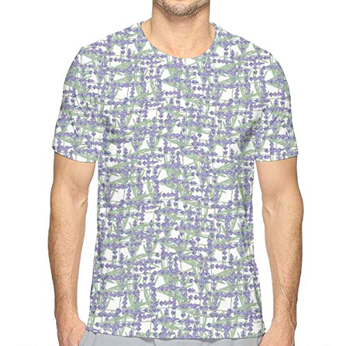 SJuczi 3D Printed T Shirts,Grid Design with Springtime Herbs Aromatic Fragrant Nature