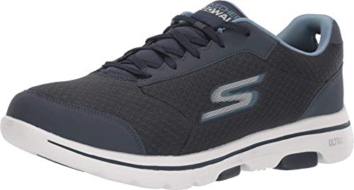 Skechers Men's Go Walk 5 Qualify Trainers, Blue (Navy Textile/Synthetic/Trim Nvy), 7.5 UK (42 EU)