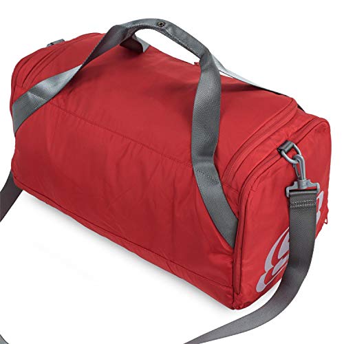 SKECHERS Sports, Gimnasio Entrenamiento con Correa para Hombro, Bolsa de Lona Práctica Versátil Cómoda Ligera y Resistente S902, Rojo Intenso, Talla única