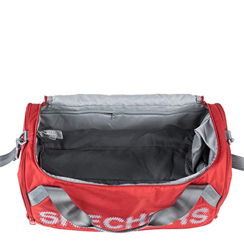 SKECHERS Sports, Gimnasio Entrenamiento con Correa para Hombro, Bolsa de Lona Práctica Versátil Cómoda Ligera y Resistente S902, Rojo Intenso, Talla única