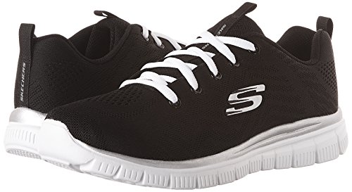 Skechers Women 12615 Low-Top Trainers, Black (Black Mesh/White Trim Bkw), 6 UK (39 EU)