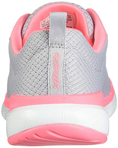Skechers Women's FLEX APPEAL 3.0 Trainers, Grey (Light Grey Hot Pink Lghp), 5 UK 38 EU