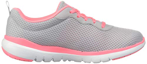 Skechers Women's FLEX APPEAL 3.0 Trainers, Grey (Light Grey Hot Pink Lghp), 5 UK 38 EU