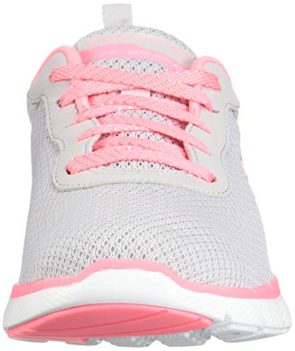 Skechers Women's FLEX APPEAL 3.0 Trainers, Grey (Light Grey Hot Pink Lghp), 5 UK 38 EU