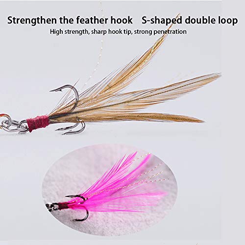 SKLEE Señuelos de Pesca, señuelos de Pesca Luminosos, Forma de Espalda arqueada aerodinámica, simulación de Ojo de pez, Parte Trasera Central, Baja Resistencia,15g