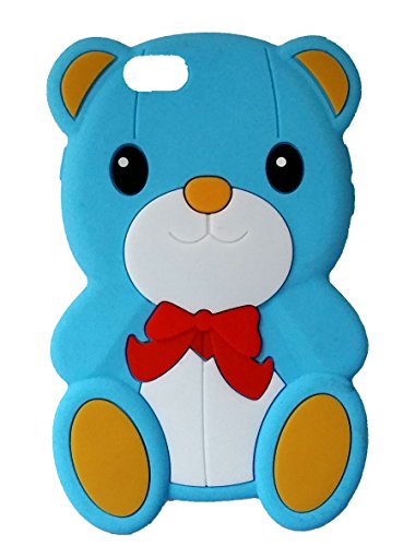 SKS Distribution® Azul Claro Silicona Corbata de Lazo Oso Bow Bear Funda/Carcasa/Cover para Apple iPhone 6 (4.7)