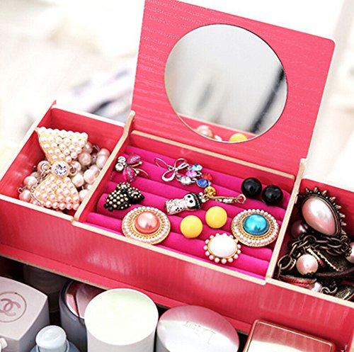 Skyeye Caja de Almacenamiento de Madera de Escritorio Versión Coreana de la Caja de Almacenamiento de cosméticos de Gato Gato