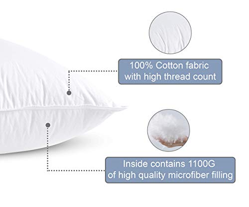 Sleepillow - Almohada para cama de hotel, colección de almohada de algodón, almohada hipoalergénica, para espalda, estómago y dormir lateral, 1 paquete de 45 x 75 cm