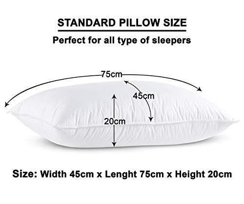Sleepillow - Almohada para cama de hotel, colección de almohada de algodón, almohada hipoalergénica, para espalda, estómago y dormir lateral, 1 paquete de 45 x 75 cm
