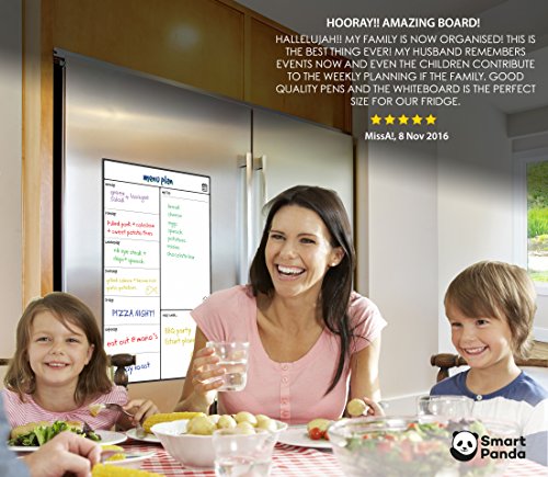 Smart Panda Calendario Magnético para Nevera - Ideal Planificador de Menú, Recordatorio, Lista de la Compra - Pizarra Magnética – Semanal – En Inglés