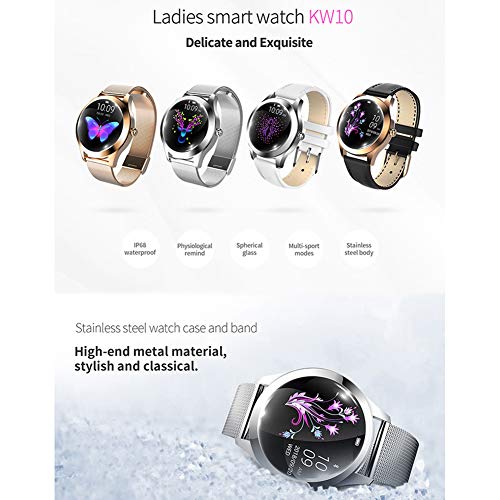 Smart Watch New Kw10, Caloría de Monitor de oxígeno para la presión Arterial y el sueño a Prueba de Agua, para Mujeres Reloj Deportivo Inteligente al Aire Libre con, para Android e iOS