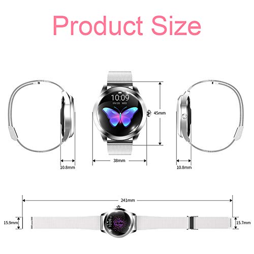 Smart Watch New Kw10, Caloría de Monitor de oxígeno para la presión Arterial y el sueño a Prueba de Agua, para Mujeres Reloj Deportivo Inteligente al Aire Libre con, para Android e iOS