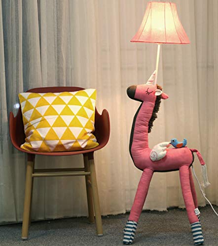 SMC Lámpara de pie Lámpara de pie Unicornio Cute Creative Habitación para niños Dormitorio Sala de Estar Princess Lámpara de pie Ins Nordic Style (Color : Pink, tamaño : Button Switch)