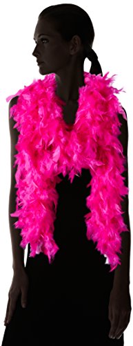 Smiffy's-38308 Boa Deluxe, Fucsia, Pluma, 180cm, 80g, Color, Applicable (38308)