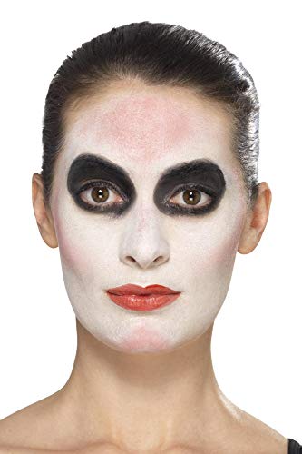 Smiffys Kit de maquillaje de glamour del día de muertos, Aqua, Negro, con transferencias