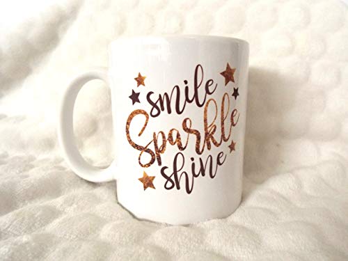 Smile Sparkle Shine Gift Love Xmas Birthday Gift Bestie Office 11oz Taza de cerámica