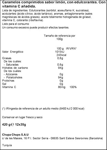 Smint Tin Limón, Caramelo Comprimido Sin Azúcar - 12 unidades de 35 gr. (Total 420 gr.)