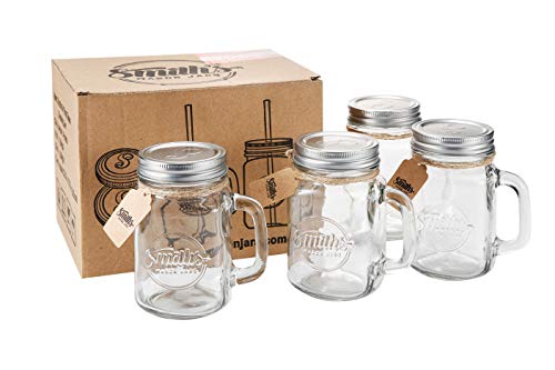 Smiths Mason - Juego de 4 tarros con Tapas y pajitas