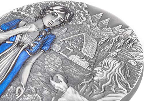 Snow White Blanca Nieves Fairy Tales Fables 3 Oz Moneda Plata 20$ Cook Islands 2021