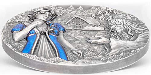 Snow White Blanca Nieves Fairy Tales Fables 3 Oz Moneda Plata 20$ Cook Islands 2021