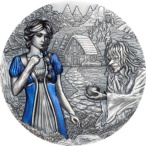 Snow White Blanca Nieves Fairy Tales Fables 3 Oz Moneda Plata 20$ Cook Islands 2021