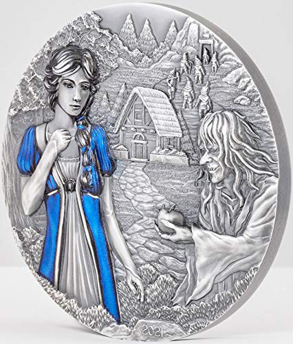 Snow White Blanca Nieves Fairy Tales Fables 3 Oz Moneda Plata 20$ Cook Islands 2021