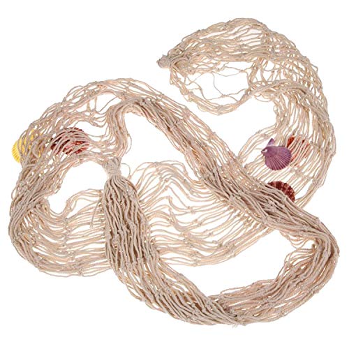 SNOWINSPRING Red de Pesca Natural Decorativa Pared de Playa Fiesta en la Playa Concha de Mar DecoracióN de Red 1.5Mx2M