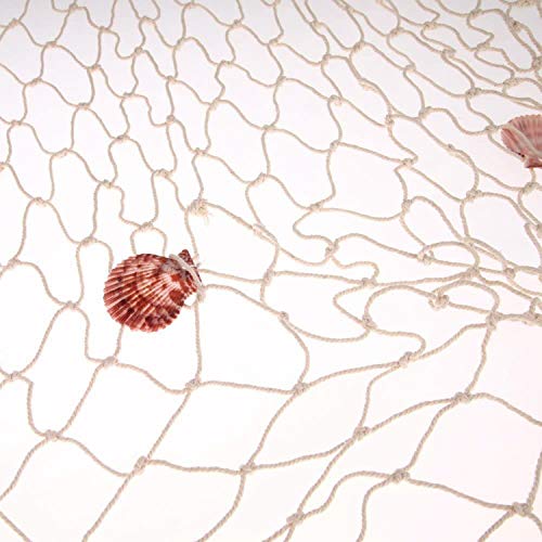 SNOWINSPRING Red de Pesca Natural Decorativa Pared de Playa Fiesta en la Playa Concha de Mar DecoracióN de Red 2Mx4M