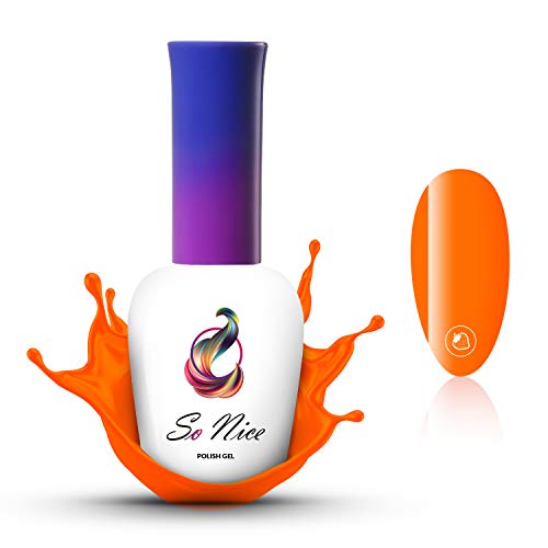 So Nice - Esmalte de uñas en gel UV LED Fresh Orange, 8 ml, color: naranja