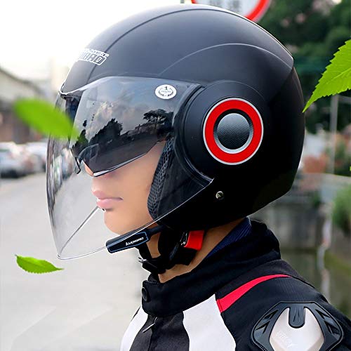 SOAR Casco Moto Integral Bluetooth Casco Moto Abierto,ECE Homologado Casco Moto Jet con HD Anti-Fog Doble Visera for Locomotive Mofa Piloto Crash Cruiser Chopper Scooter Biker Racing