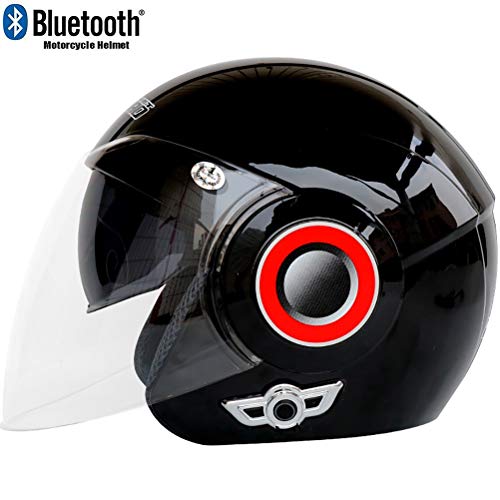 SOAR Casco Moto Integral Bluetooth Casco Moto Abierto,ECE Homologado Casco Moto Jet con HD Anti-Fog Doble Visera for Locomotive Mofa Piloto Crash Cruiser Chopper Scooter Biker Racing