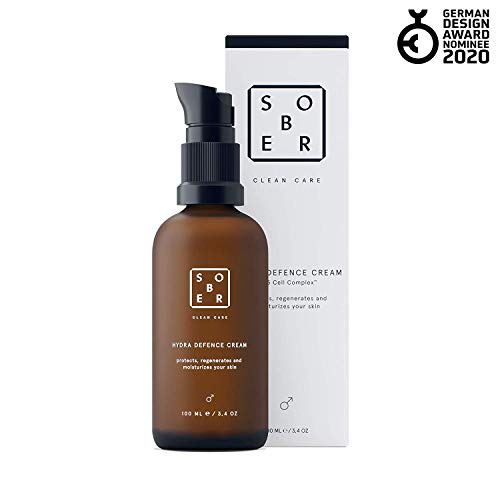 sober® | Hydra Defence Cream | Crema de Cara para Hombre | Hidratante y Vitalizante con Hialurón y Aminoácidos esenciales