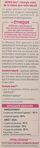 SO'BiO étic Cosmebio - Máscara calmante hipoalergénica para piel sensible y reactiva, aloe vera Sos, 50 ml