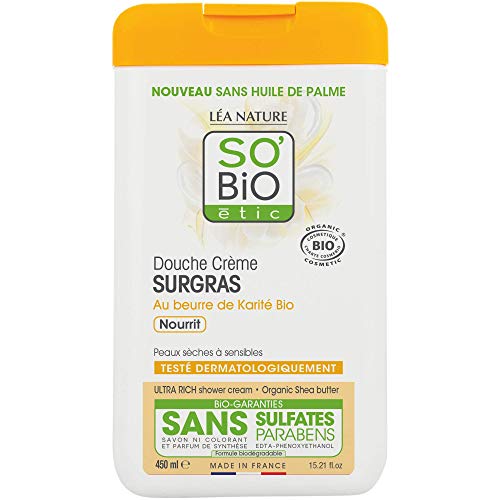 SO'BIO ÉTIC Douche Crème Surgras à l'Huile de Karité Nourrit