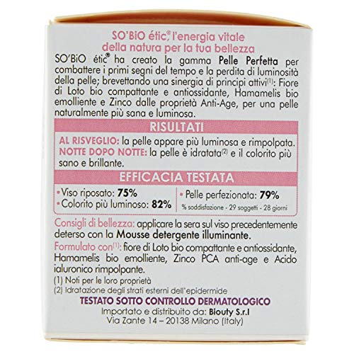 SO'BIO ÉTIC Gel-Crème Révélateur Éclat Nuit pour une Peau Parfaite