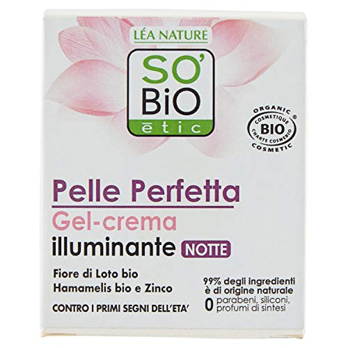 SO'BIO ÉTIC Gel-Crème Révélateur Éclat Nuit pour une Peau Parfaite