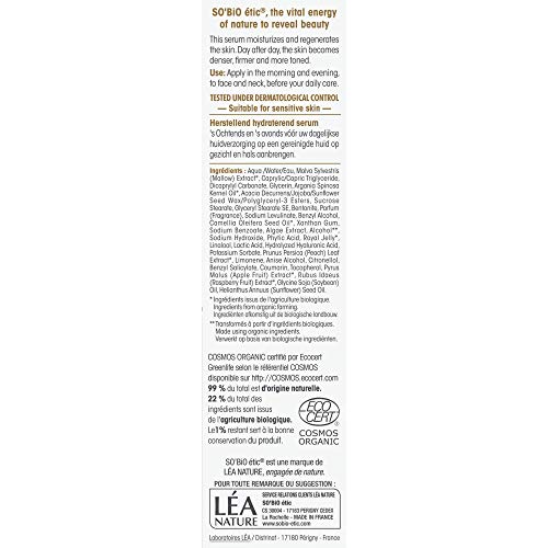 SO'BIO ÉTIC Sérum Hydratant Régénérant Précieux Argan Peaux Matures
