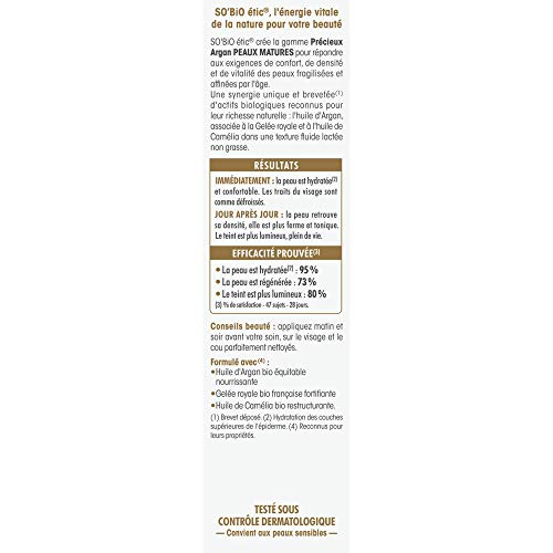 SO'BIO ÉTIC Sérum Hydratant Régénérant Précieux Argan Peaux Matures