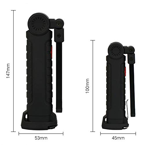 SODIAL Incorporada Batería Recargable Portátil Luces de Trabajo COB de 5 Modos Linterna Led Ultra Brillante Lámpara de Inspección para Reparación de Coche Z35 Peque？o Tama？o