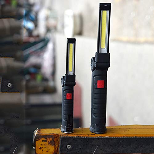 SODIAL Incorporada Batería Recargable Portátil Luces de Trabajo COB de 5 Modos Linterna Led Ultra Brillante Lámpara de Inspección para Reparación de Coche Z35 Peque？o Tama？o