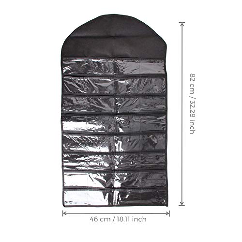 SODIAL Organizador De La Joyeria De La Ejecucion del Armario Soporte De Almacenamiento De Collar Bolsa De Estuche De Pantalla De Viaje (Negro)