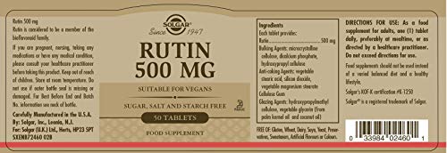 Solgar Rutina 500 mg Comprimidos - Envase de 50