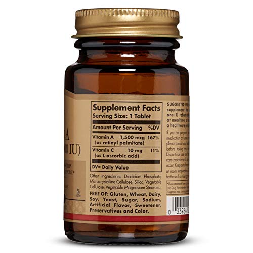 Solgar Vitamina A Seca 5000 UI Comprimidos - Envase de 100