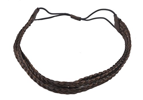 Solida de pelo banda 4 trenzado Trenzas, con goma elástica, ancho 3 cm, 1 pieza, 6/4 de color marrón oscuro/marrón claro