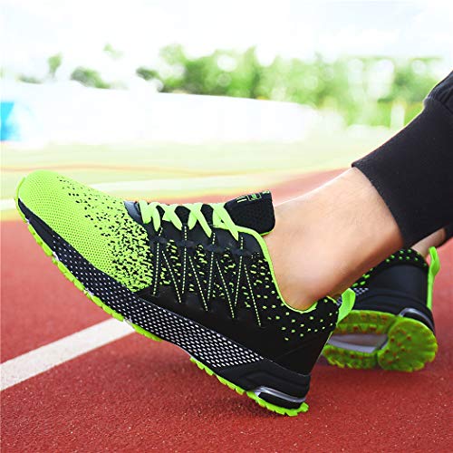 SOLLOMENSI Zapatillas Hombres Deporte Running Zapatos para Correr Gimnasio Sneakers Deportivas Padel Transpirables Casual Montaña 41 EU A Verde