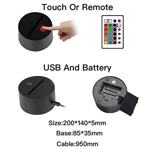 Solo 1 pieza Touch 3d color color led luz nocturna Usb atmósfera luz niños juguete