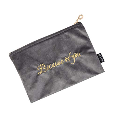 Solustre Bolsa de cosméticos Bolsa de Almacenamiento de lápiz Labial liviano Bolsa de Vestir Bolsa de cosméticos de Viaje Bolsa de Maquillaje con cordón Perezoso para Dama Mujer Niña (Gris Oscuro)