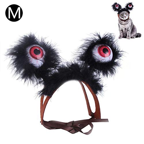Sombrero para mascotas de Halloween, disfraz de ojos grandes que brillan intensamente de color para gatos y perros pequeños, accesorio para disfraz de fiesta, sombreros, fiesta de cosplay de Halloween