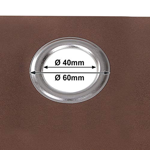 SONGMICS Cortina Ocultante con 8 Ojales, 100% Poliéster, 145 x 245 cm, Color Chocolate LRB245K-2