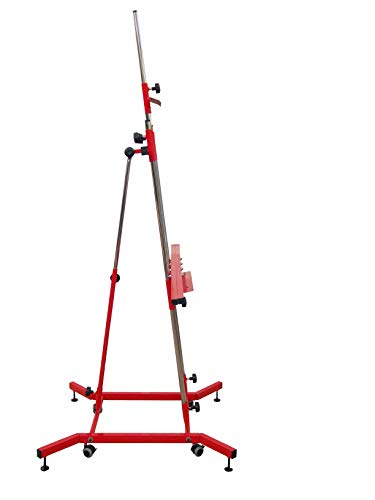 Sonpó Online - Modelo Goya XL - Caballete de pintura profesional para pintar cuadros - Estructura de acero de alta resistencia con acabados en color rojo - CUADROS HASTA 3 METROS